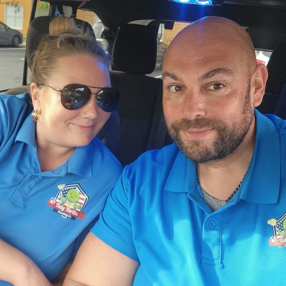 Jason and Sara, founders of Tidy Turtles Cleaning